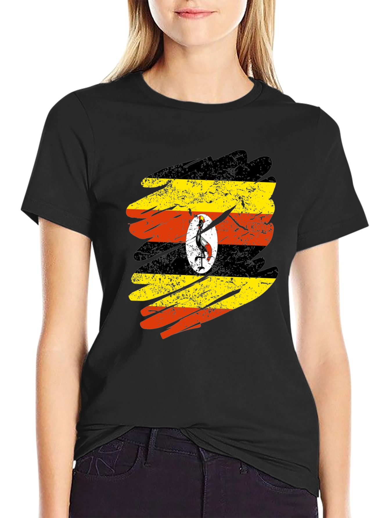 Uganda Flag Brushstroke T-Shirt
