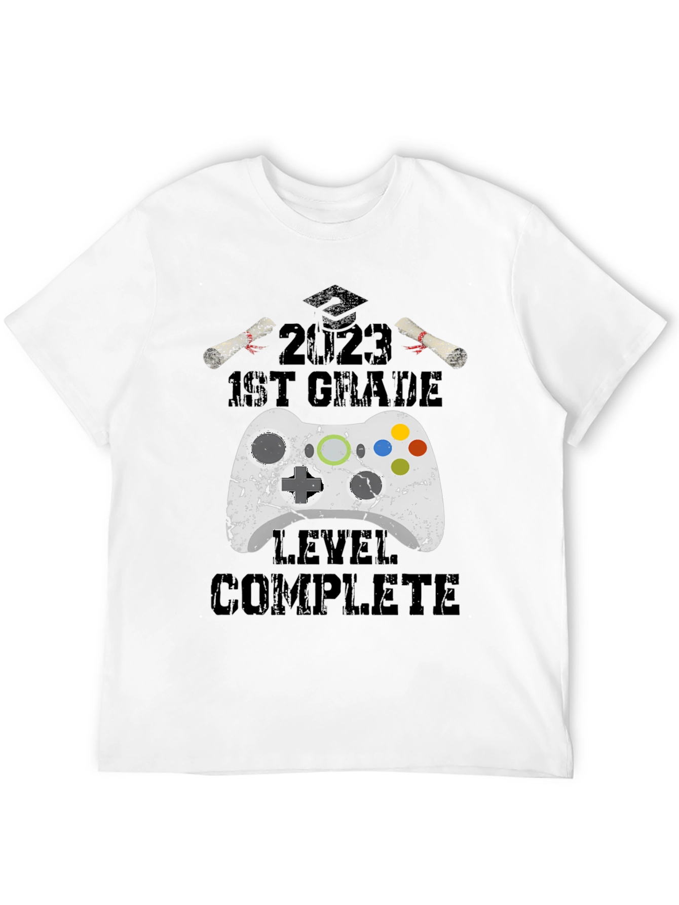 2023 1st Grade Gamer Level Complete Black T-Shirt