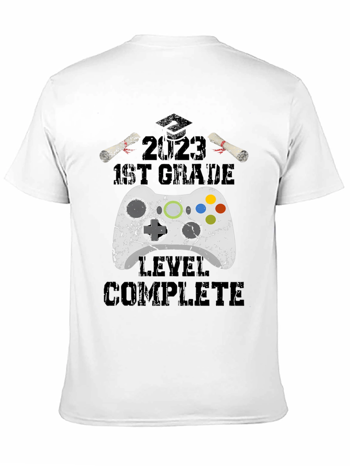 2023 1st Grade Gamer Level Complete Black T-Shirt