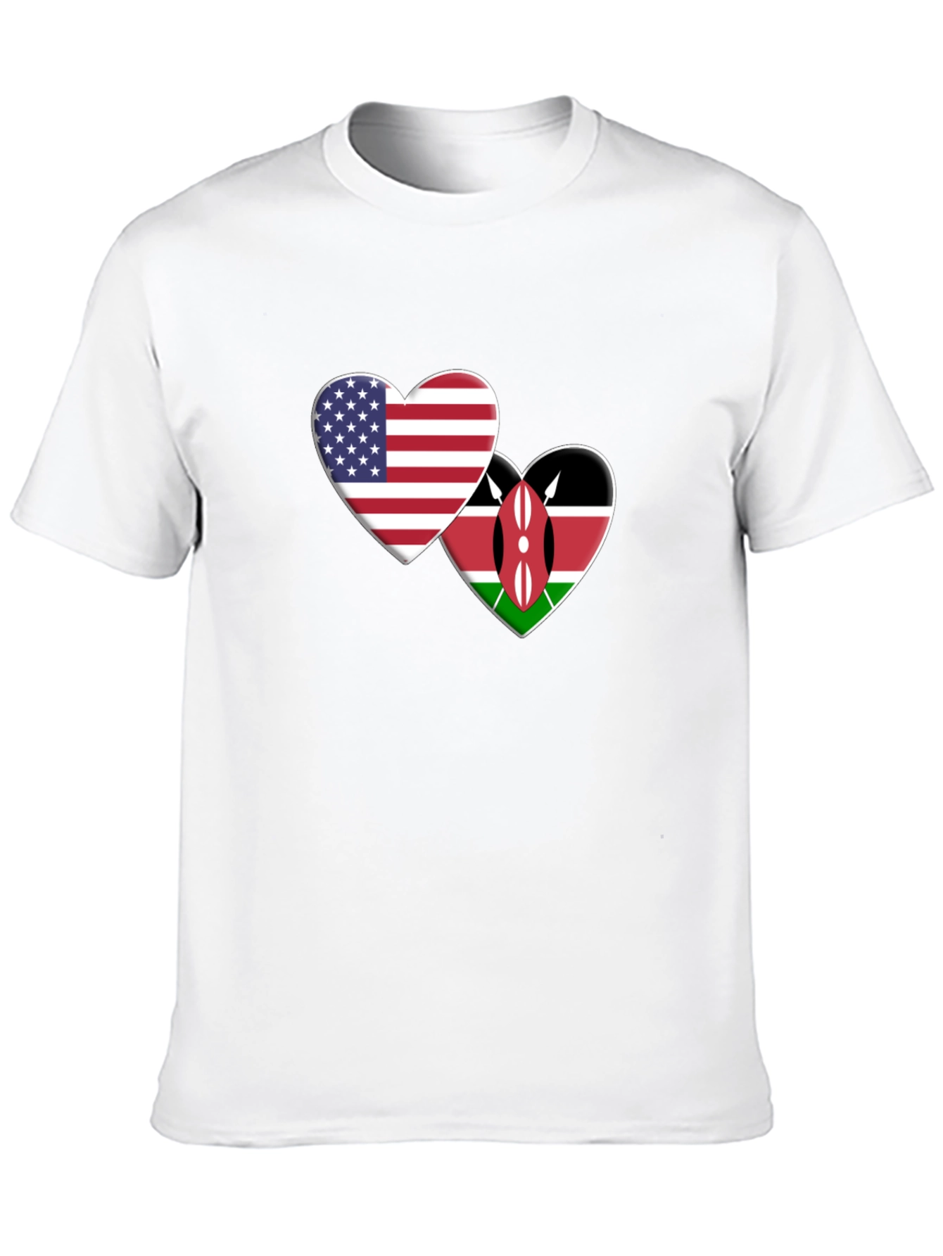 USA Kenya Heart Flags T-Shirt