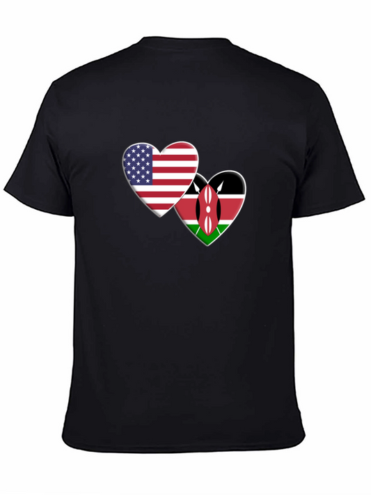 USA Kenya Heart Flags T-Shirt