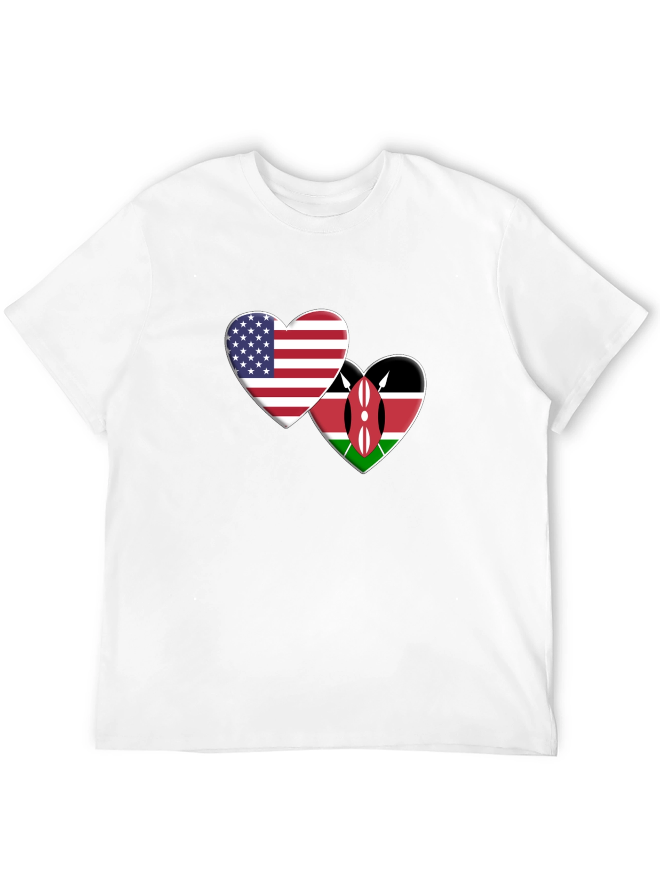 USA Kenya Heart Flags T-Shirt