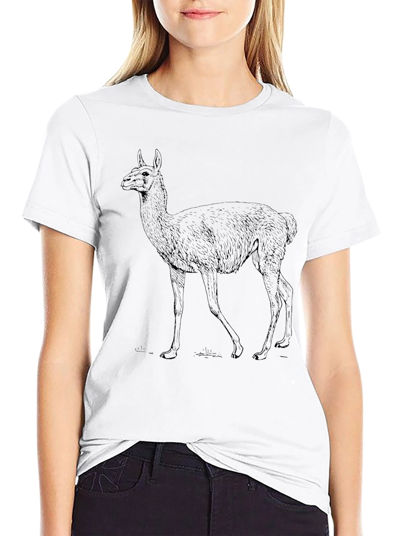 Llama Graphic Tee - Stylish Black T-Shirt