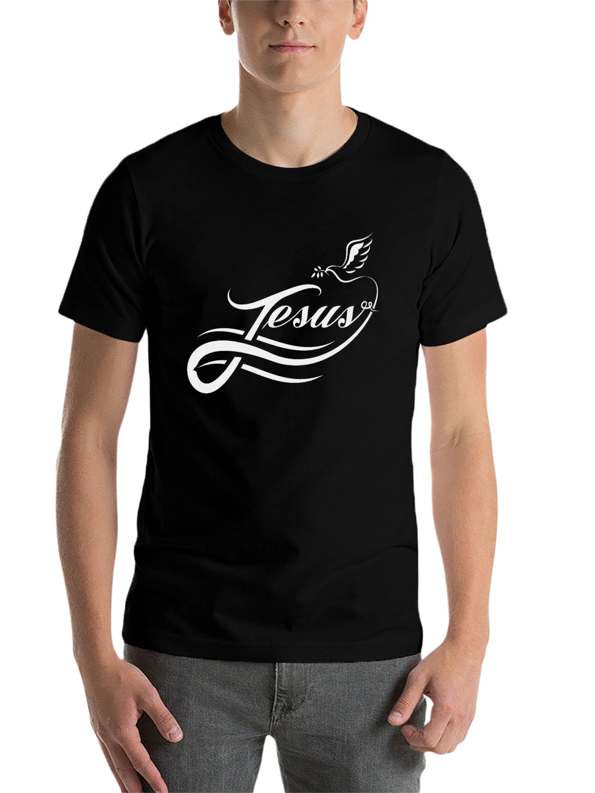 Jesus Dove Graphic Tee - Black Christian T-Shirt