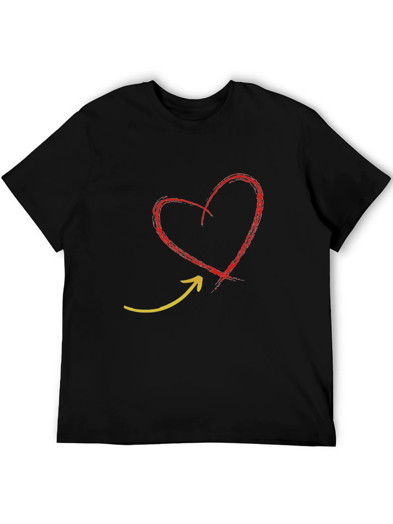 Heart Arrow Graphic Tee - Black Unisex Shirt