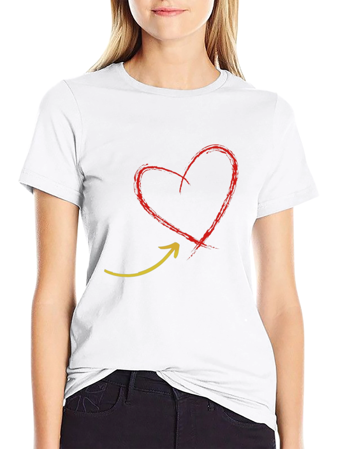 Heart Arrow Graphic Tee - Black Unisex Shirt