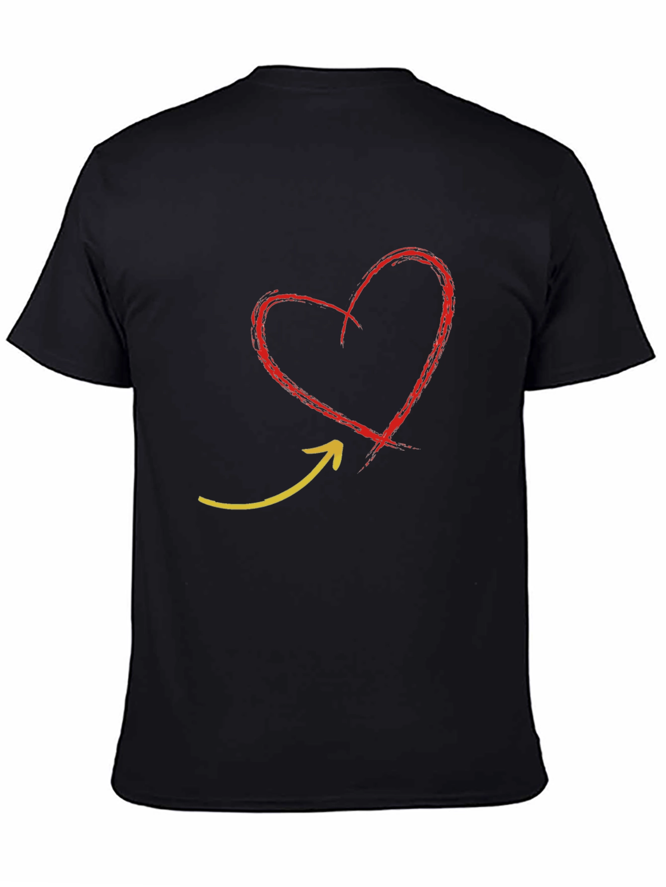 Heart Arrow Graphic Tee - Black Unisex Shirt