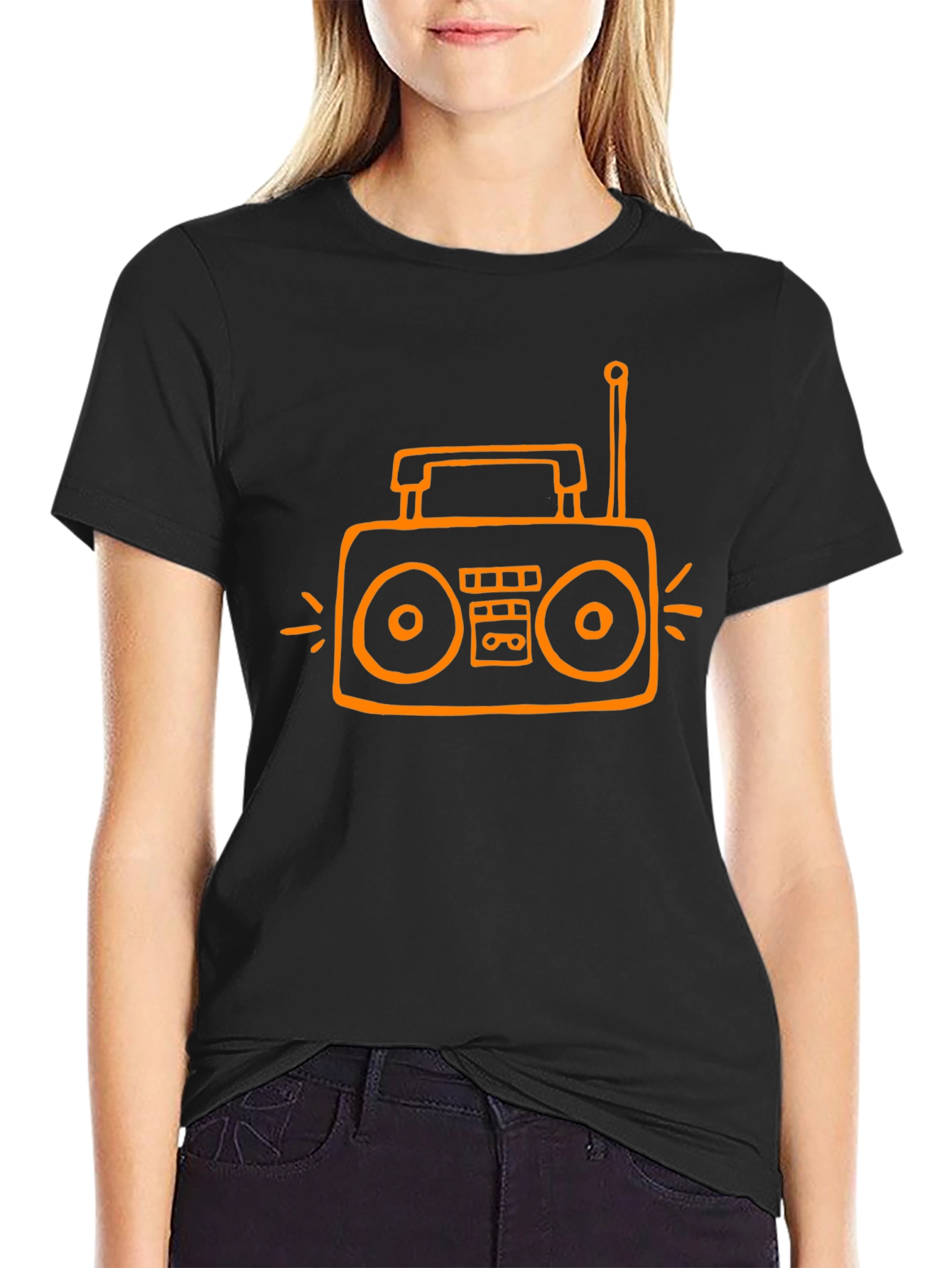 Retro Radio Graphic Tee - Black