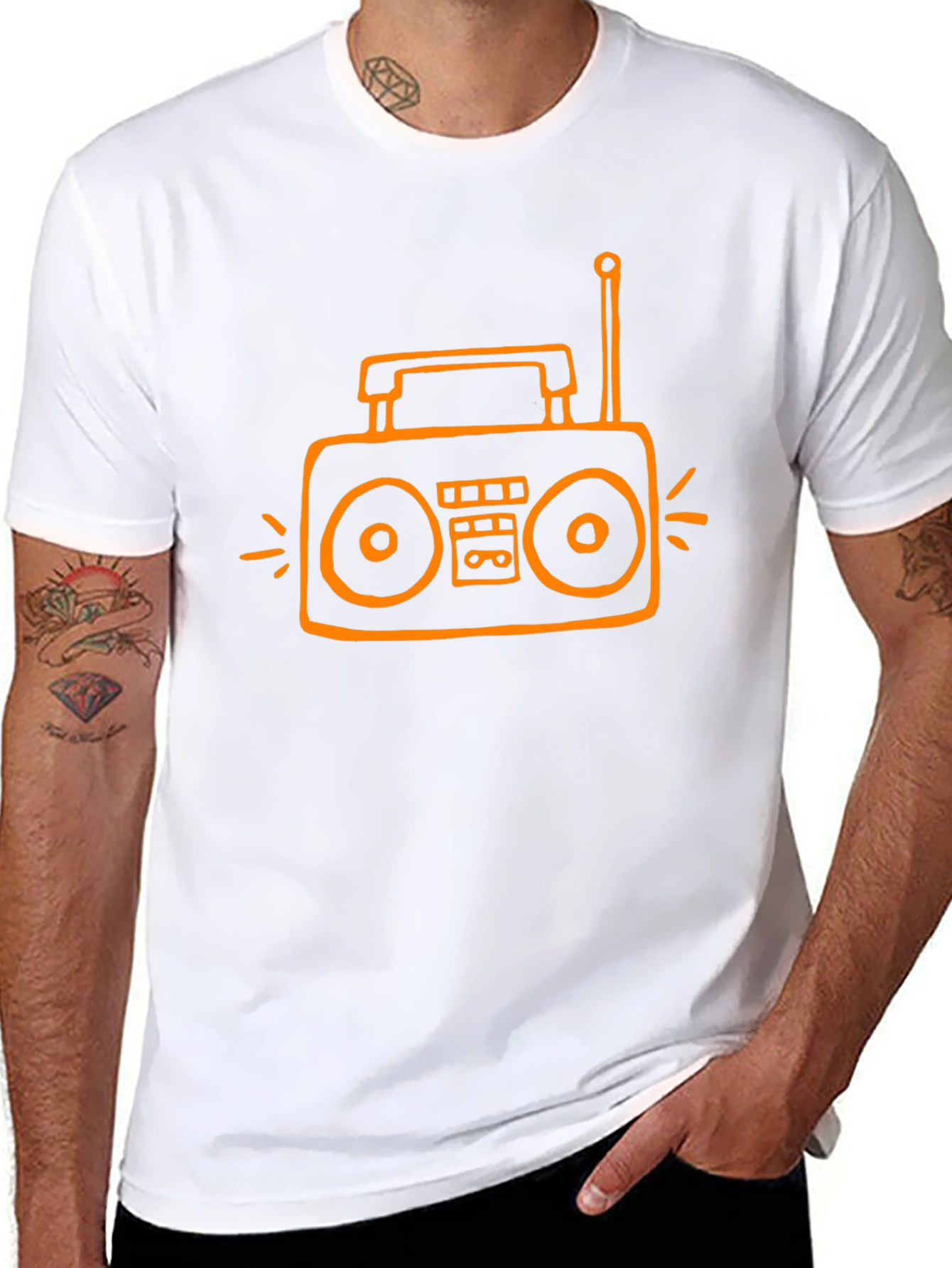 Retro Radio Graphic Tee - Black