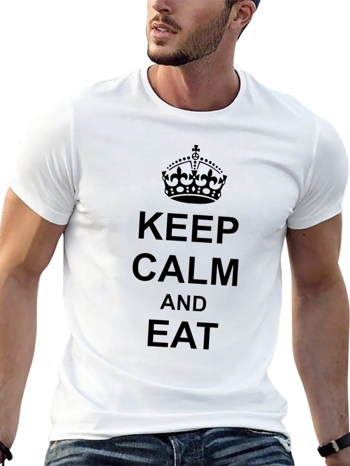 Keep Calm and Eat Black Graphic T-Shirt