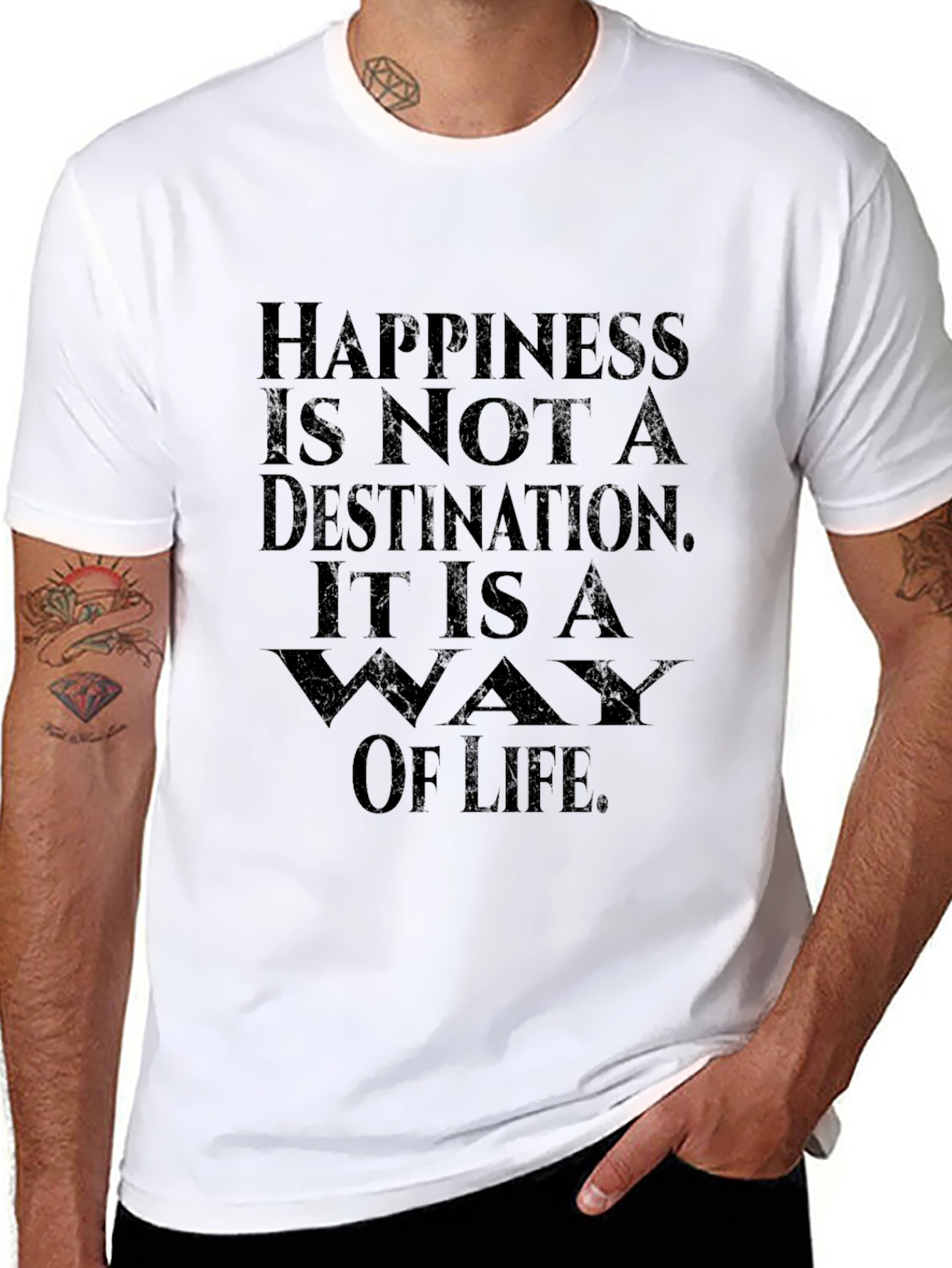Happiness is a Way of Life Black T-Shirt