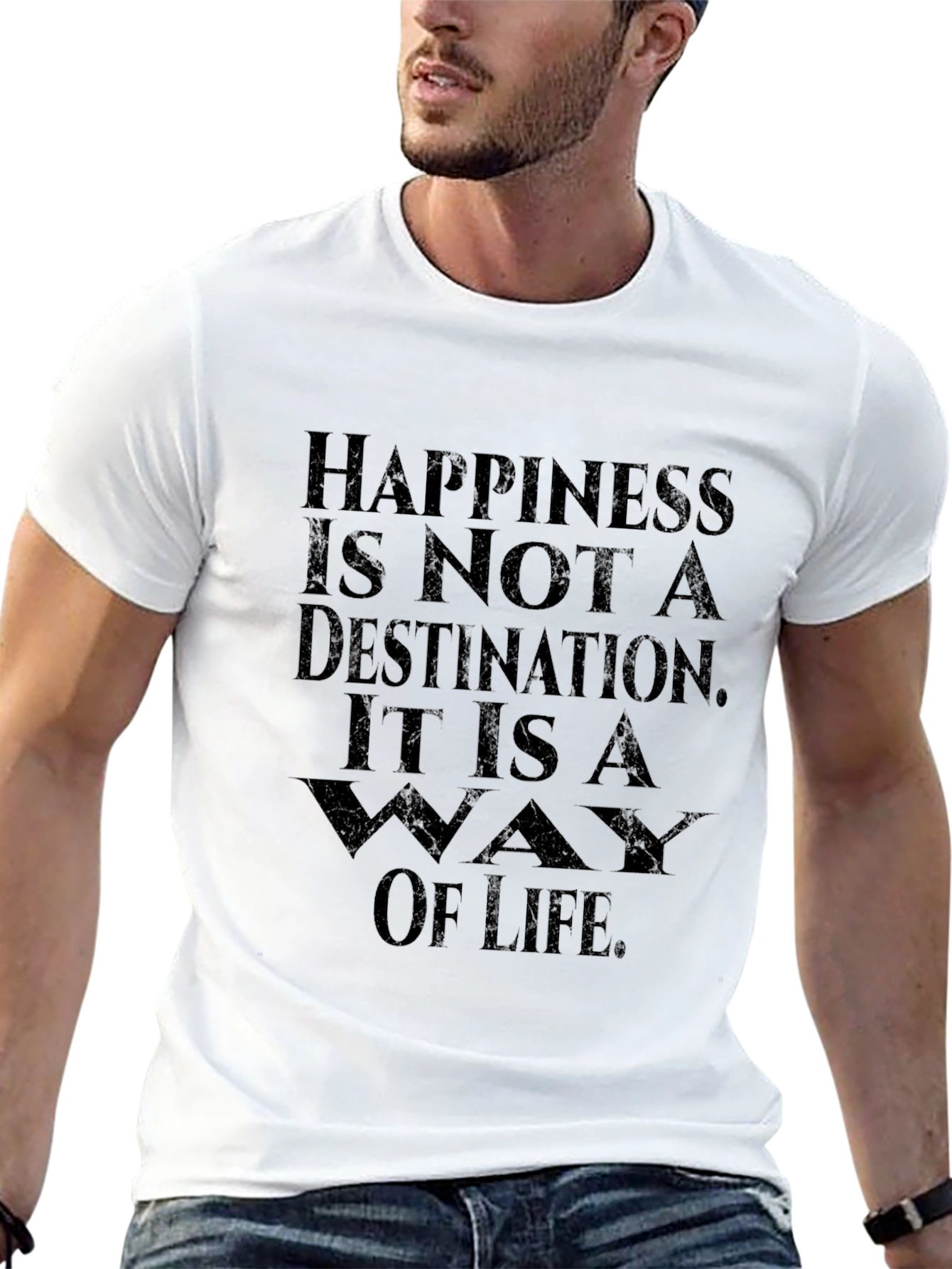 Happiness is a Way of Life Black T-Shirt