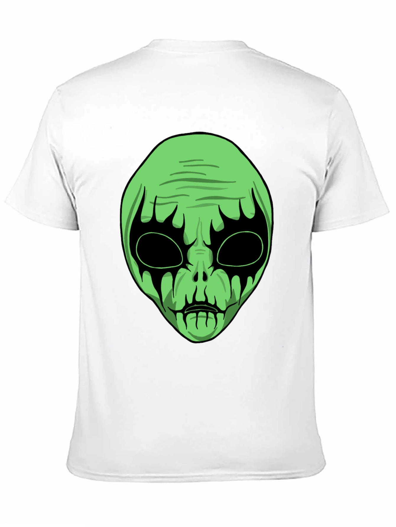 Green Alien Graphic Black T-Shirt