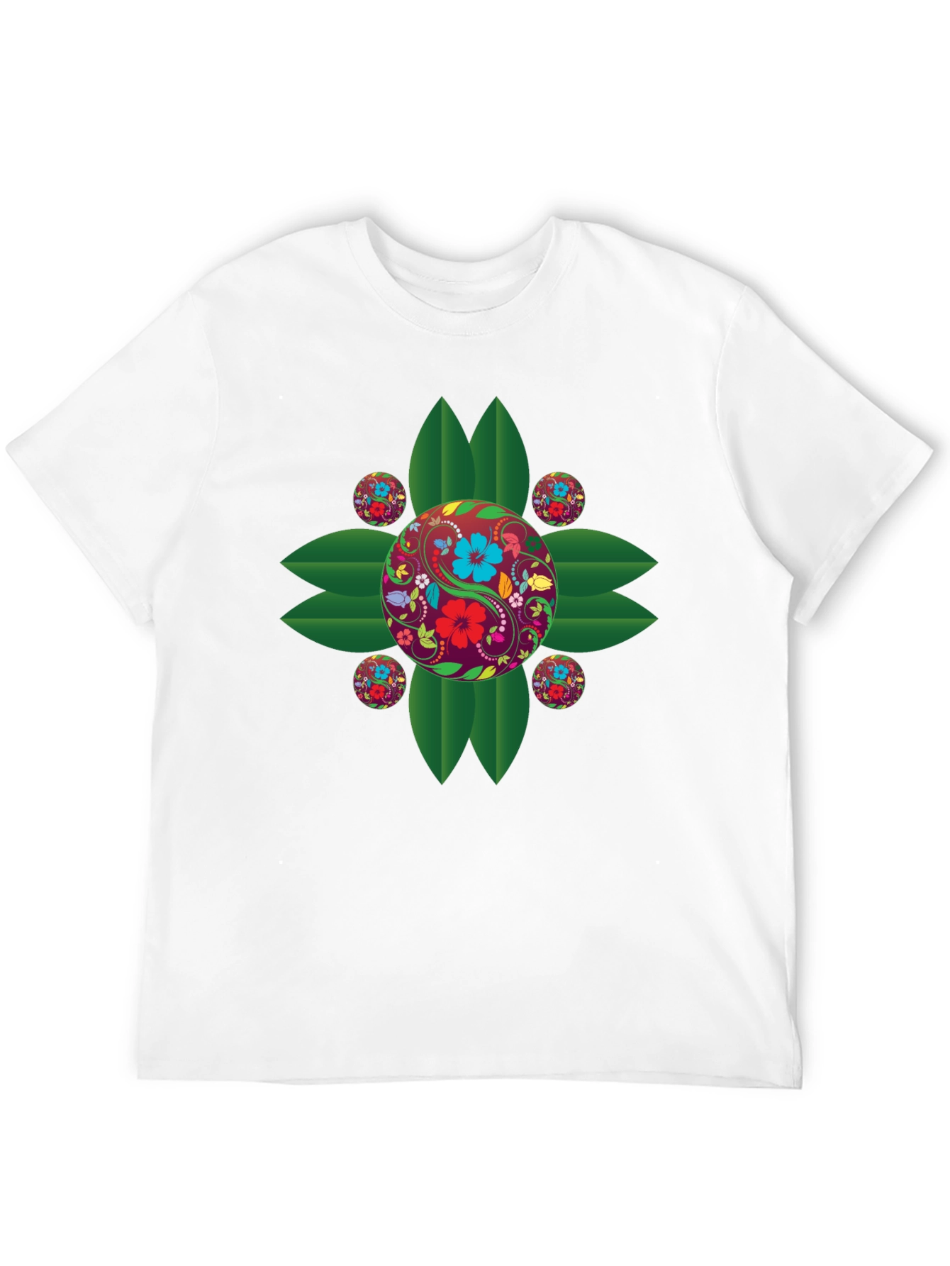 Floral Yin Yang Graphic T-Shirt