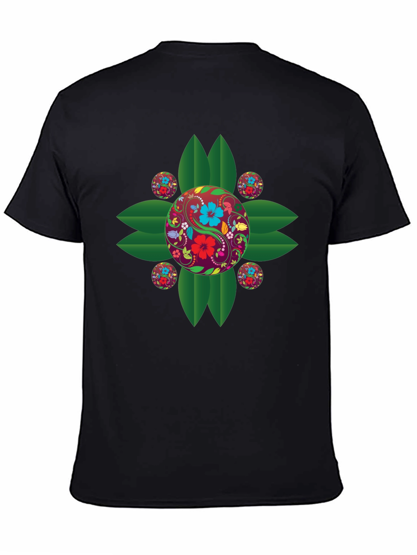 Floral Yin Yang Graphic T-Shirt