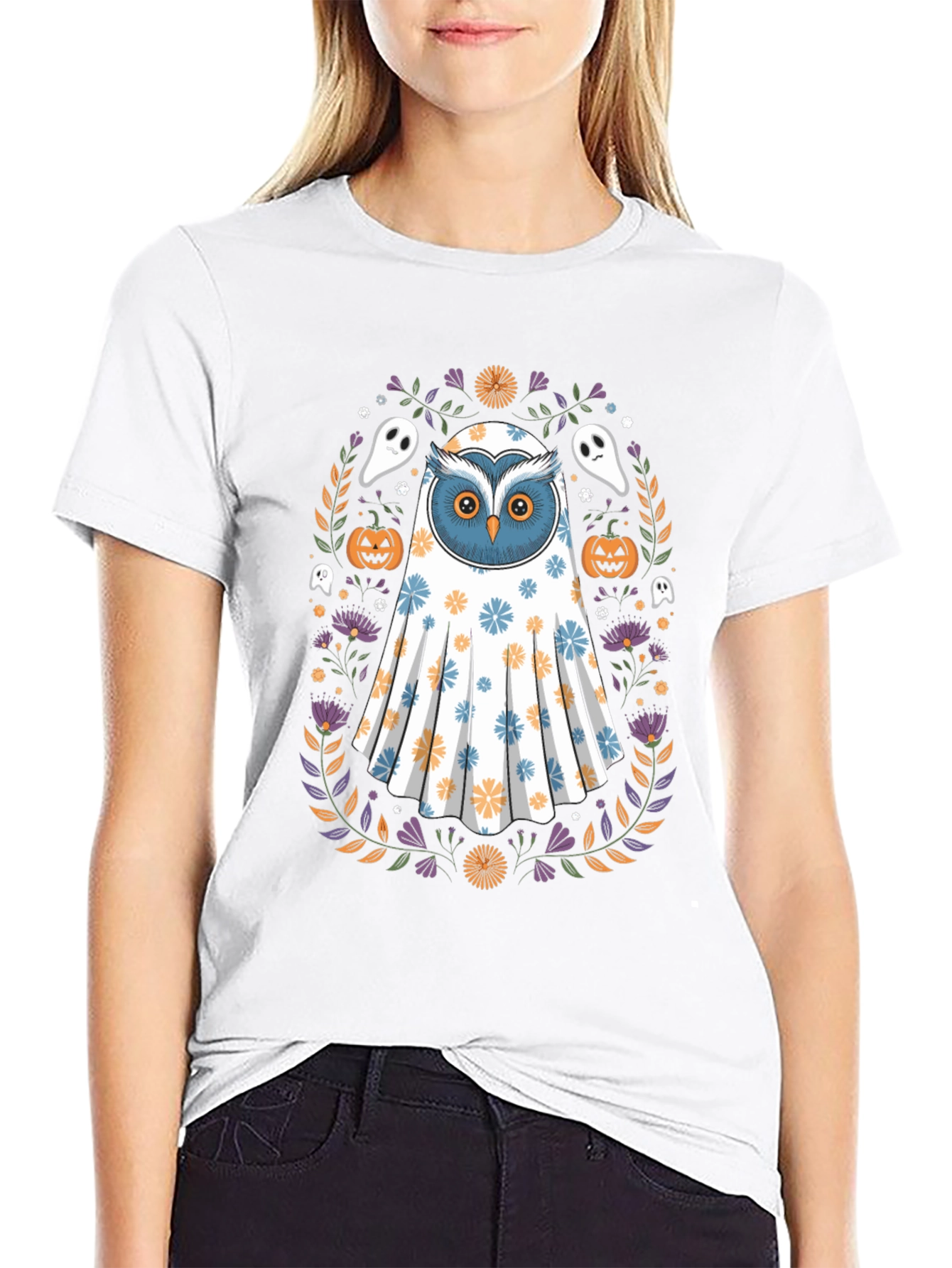 Halloween Owl Ghost T-Shirt