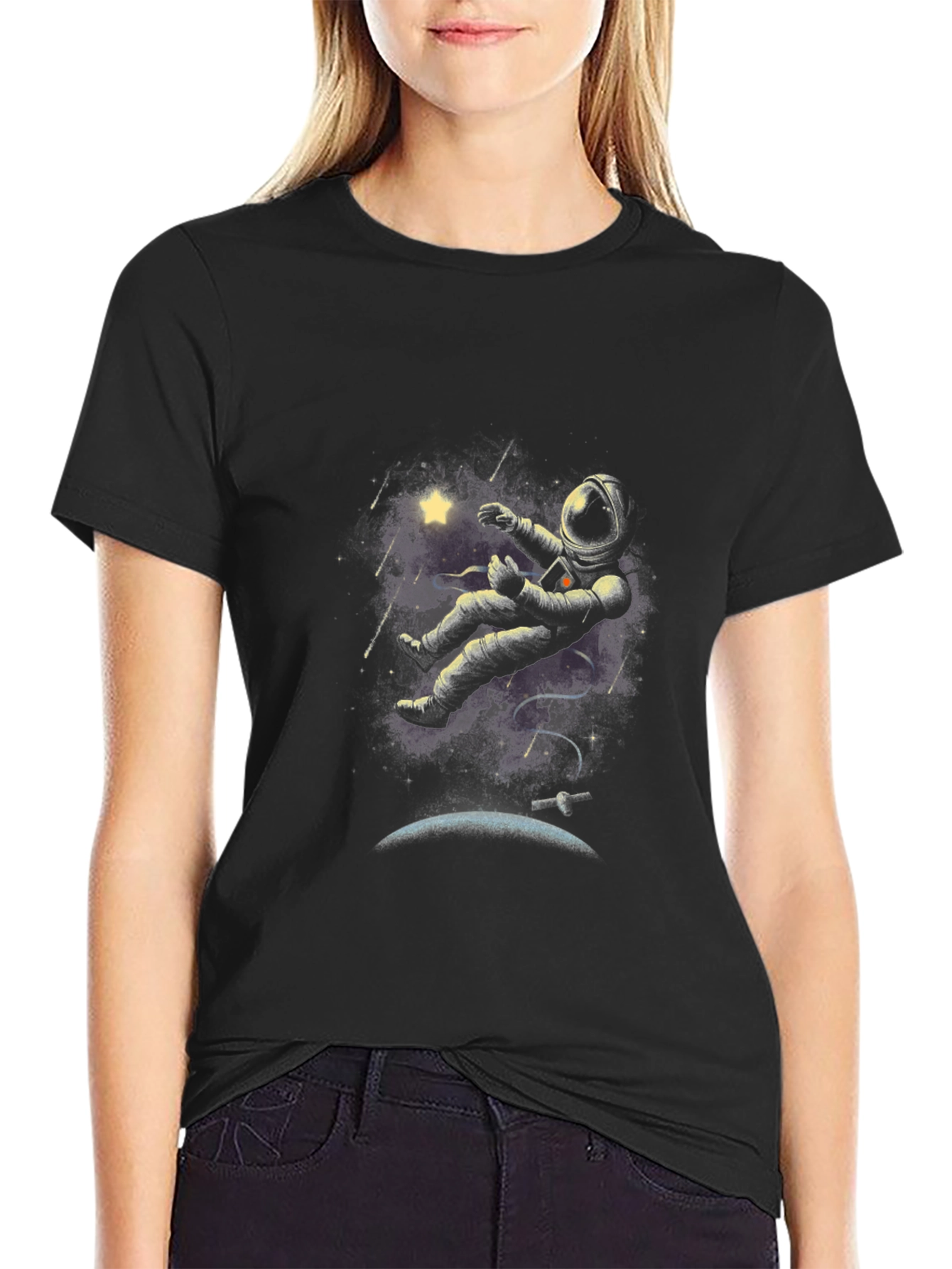 Astronaut in Space T-Shirt - Unique Graphic Tee