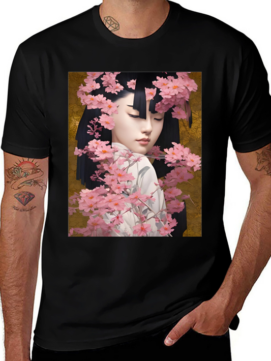 Geisha Cherry Blossom Graphic Tee