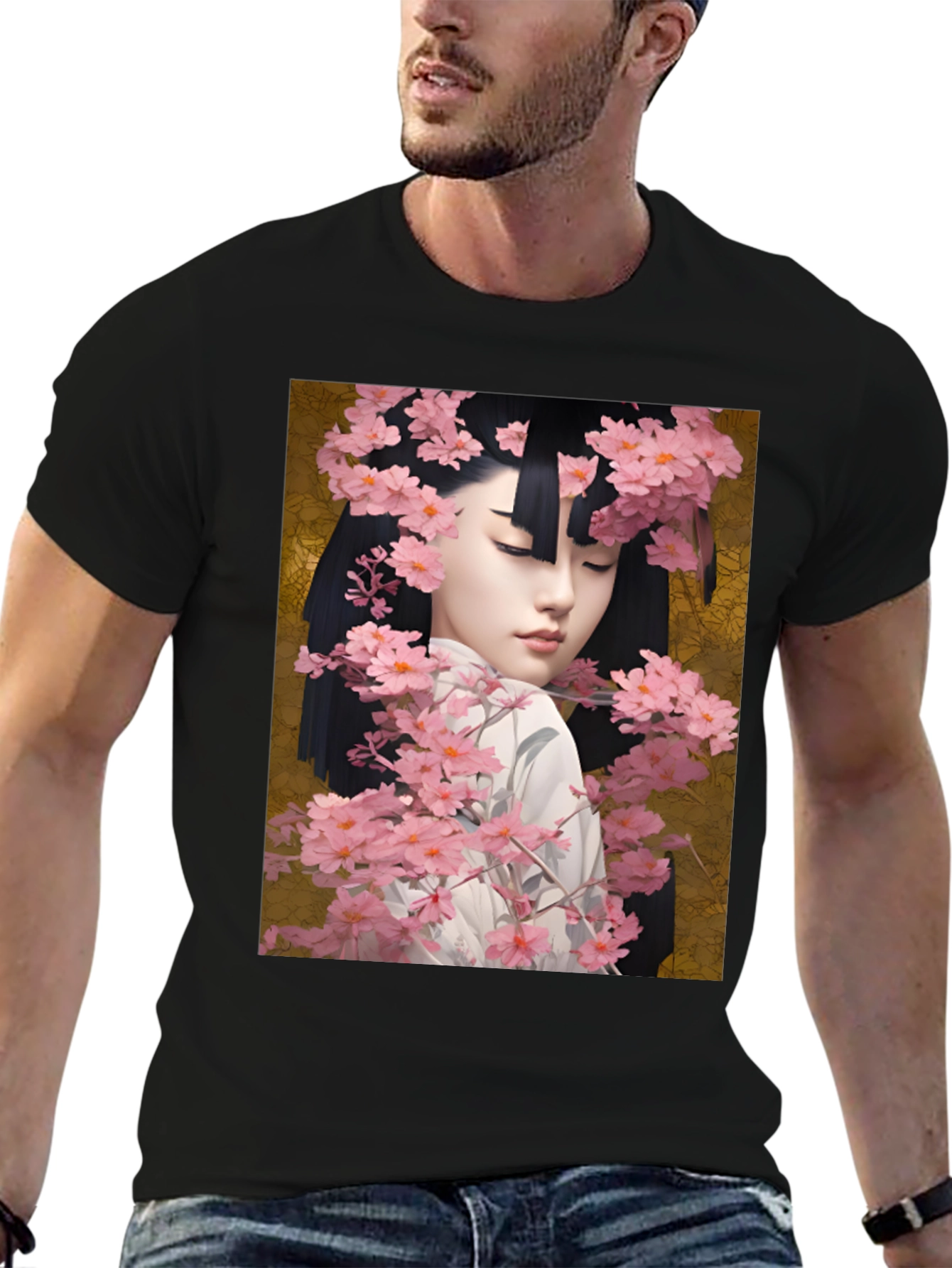 Geisha Cherry Blossom Graphic Tee