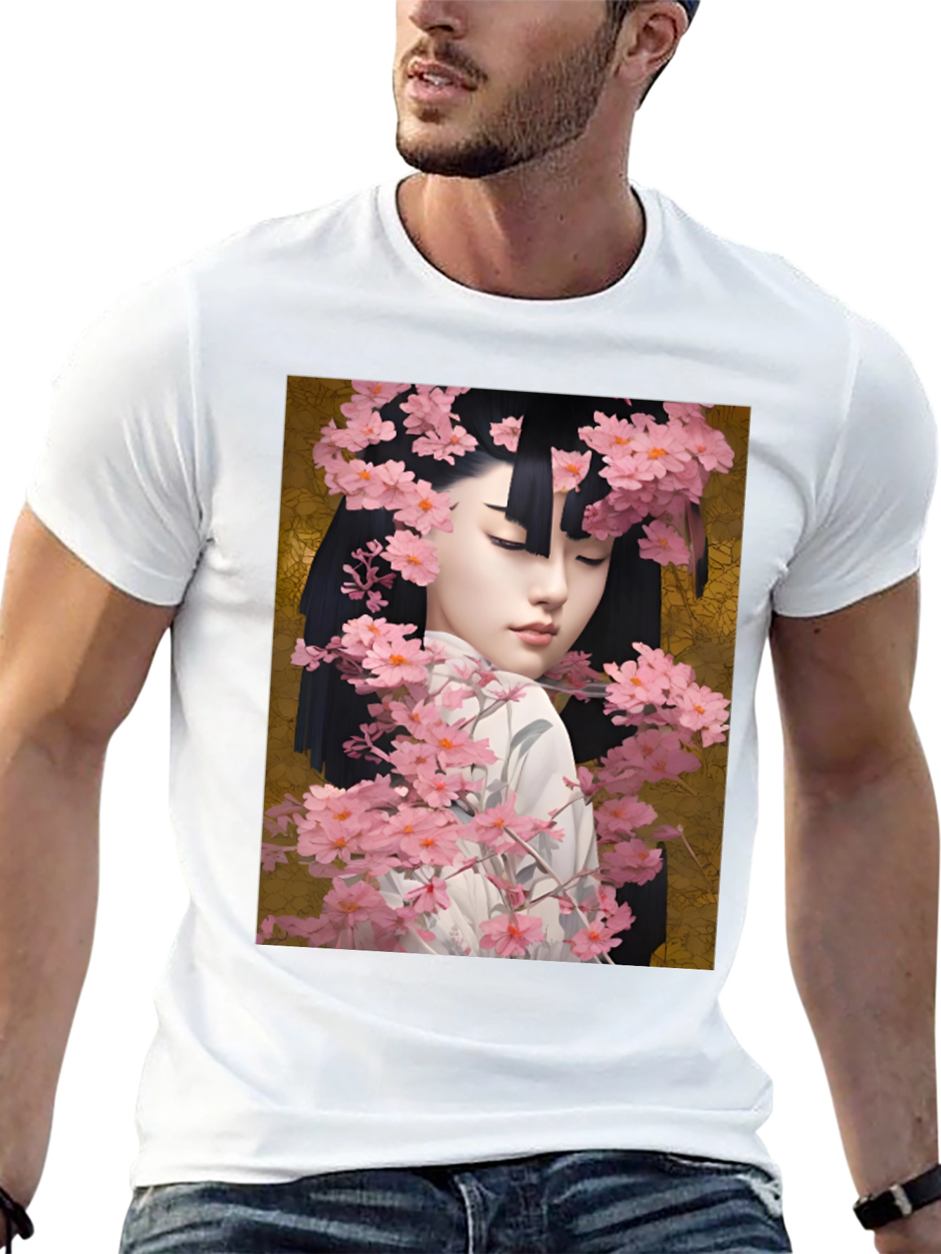 Geisha Cherry Blossom Graphic Tee