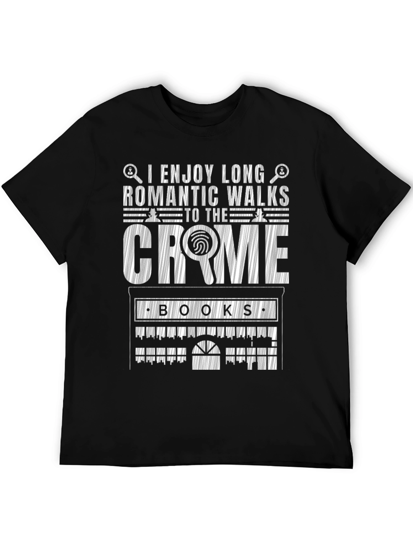 Crime Books T-Shirt - Long Romantic Walks Tee