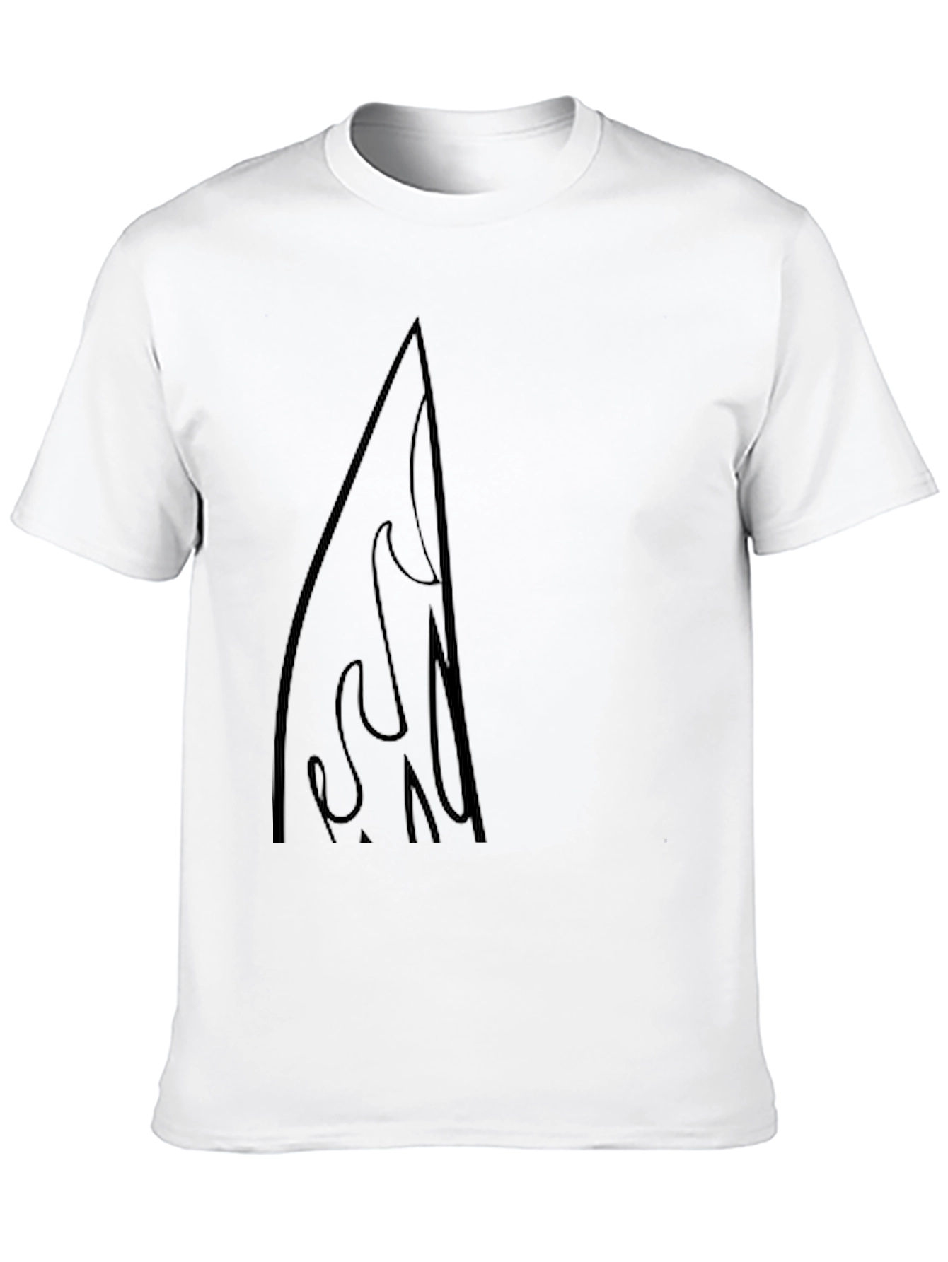 Mens Black Graphic Tee - Surfboard Design