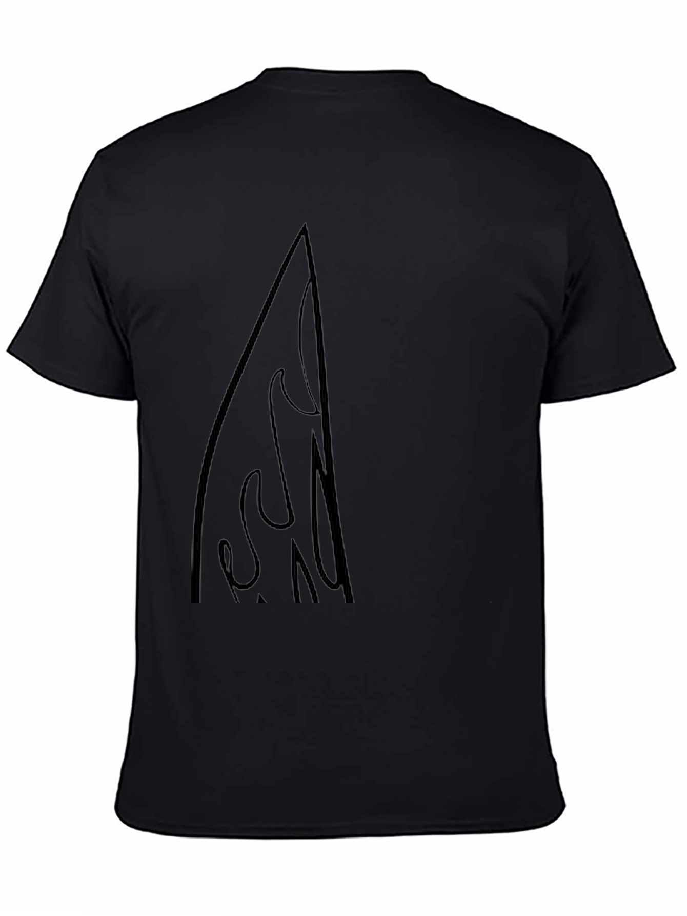 Mens Black Graphic Tee - Surfboard Design