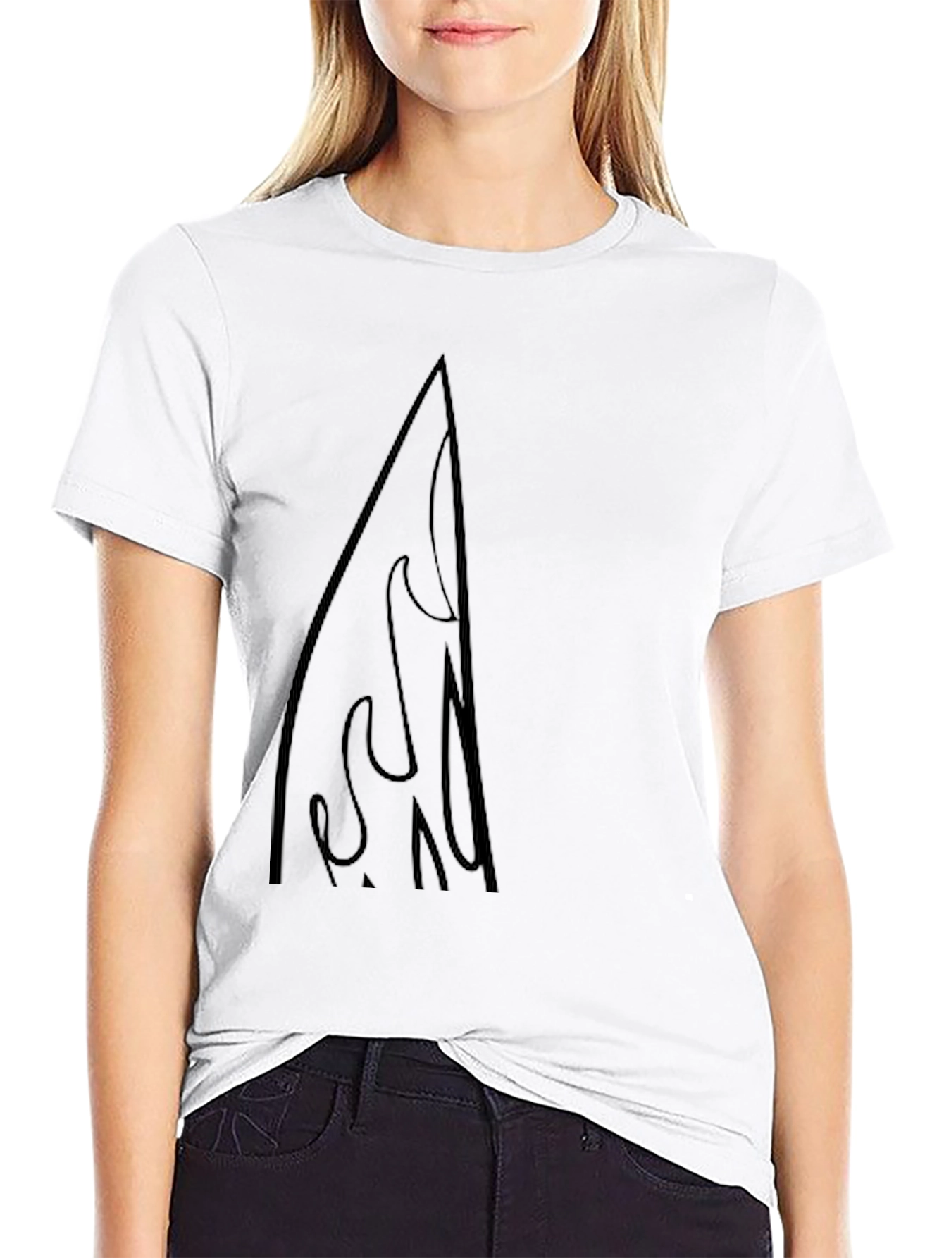 Mens Black Graphic Tee - Surfboard Design