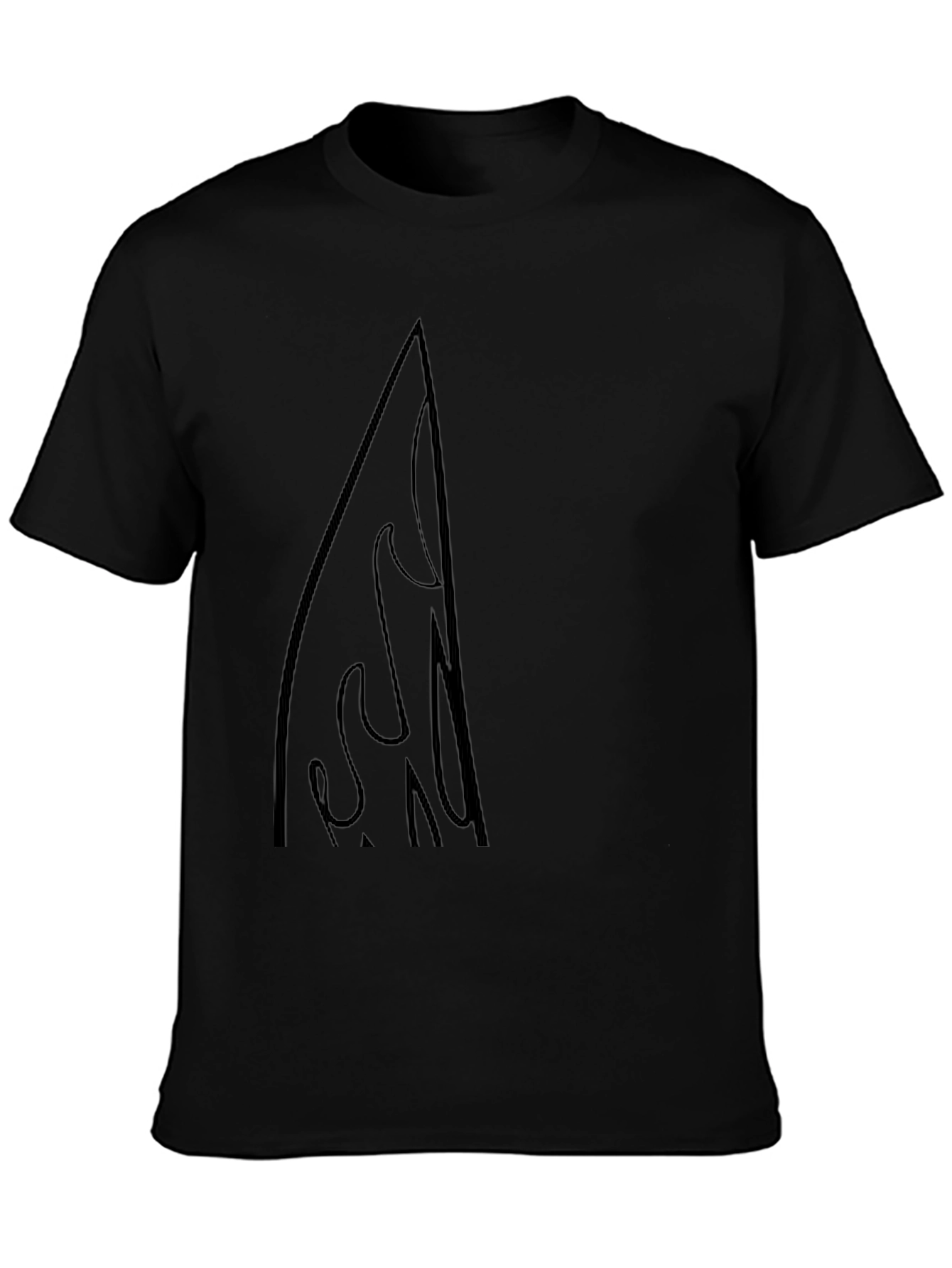 Mens Black Graphic Tee - Surfboard Design