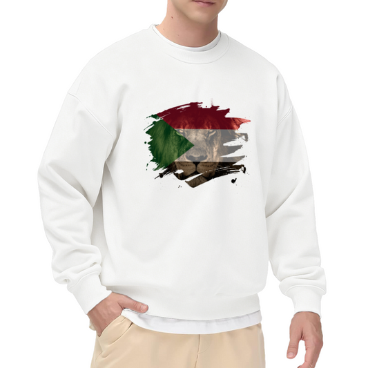 Palestinian Flag Lion Bold Graphic ԲÁìÎÀÒÂ - Unique Design Pullover Sweatshirt