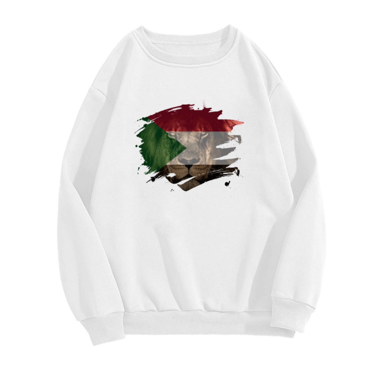 Palestinian Flag Lion Bold Graphic ԲÁìÎÀÒÂ - Unique Design Pullover Sweatshirt