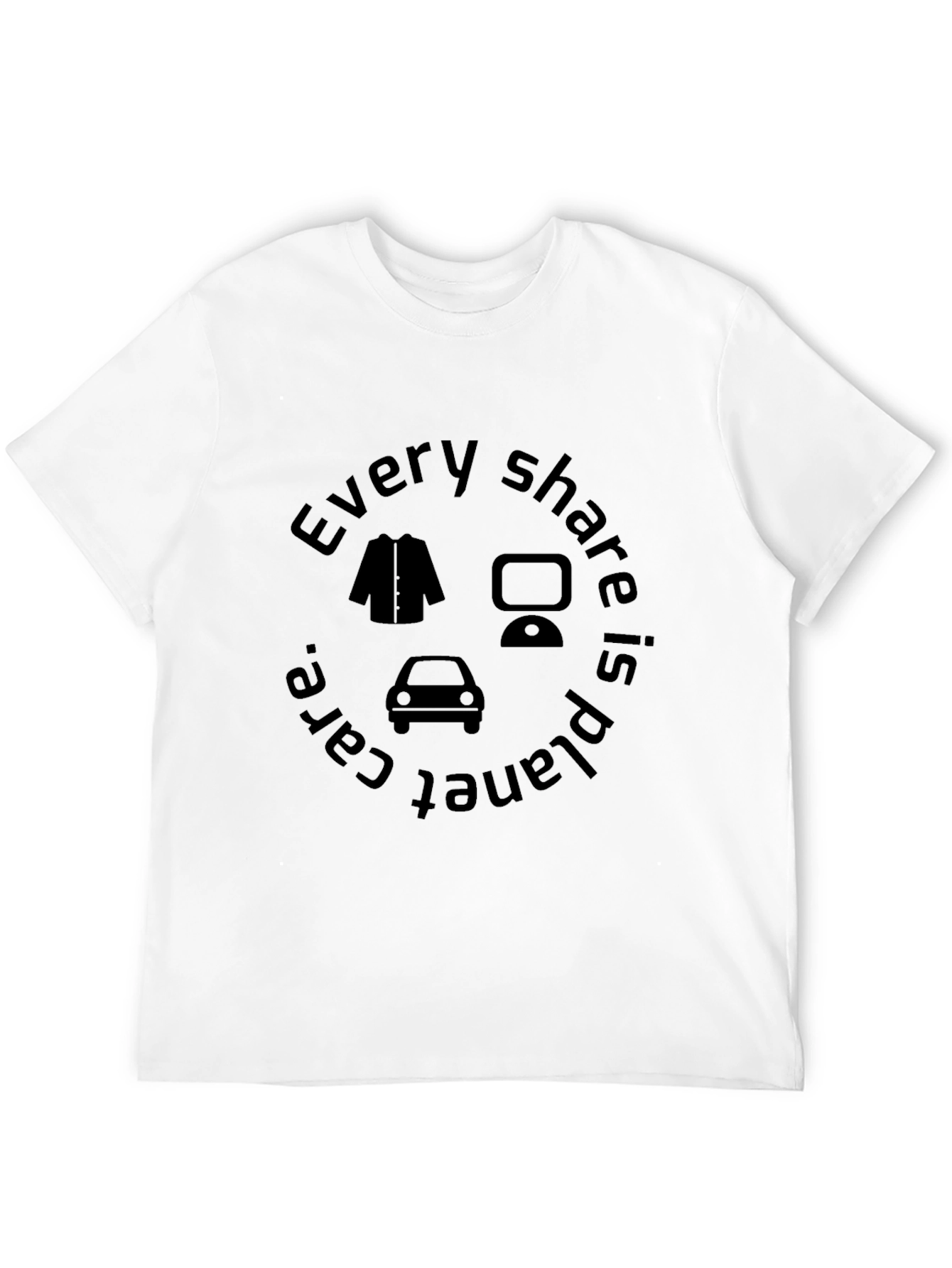 Eco-Friendly Black T-Shirt: Every Share is Planet Care