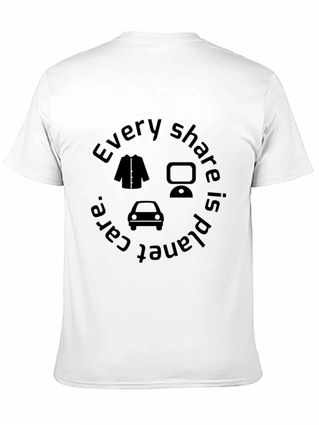Eco-Friendly Black T-Shirt: Every Share is Planet Care