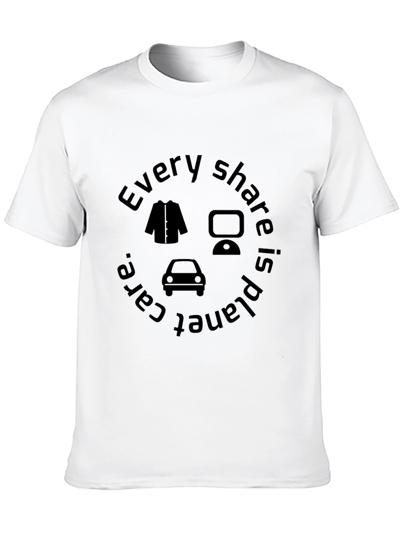 Eco-Friendly Black T-Shirt: Every Share is Planet Care