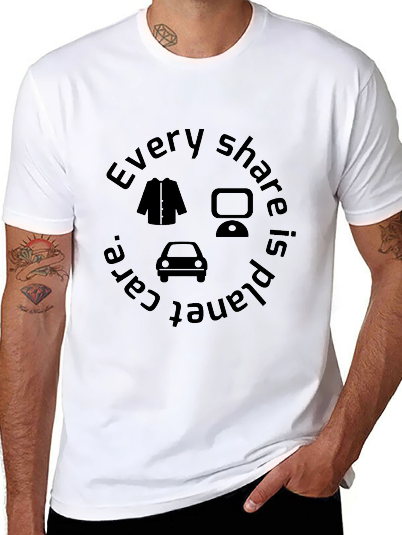 Eco-Friendly Black T-Shirt: Every Share is Planet Care
