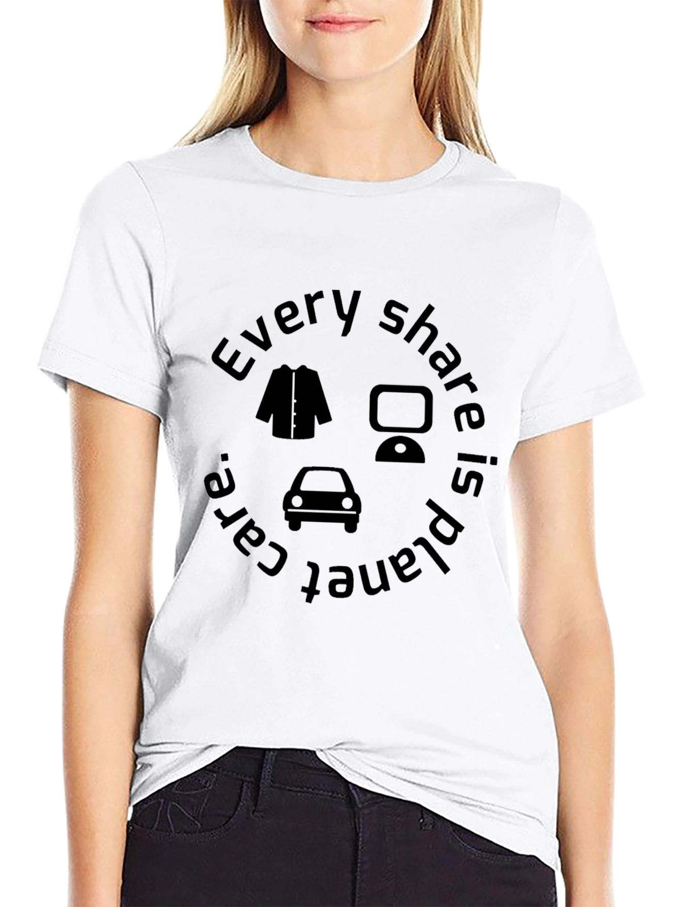 Eco-Friendly Black T-Shirt: Every Share is Planet Care