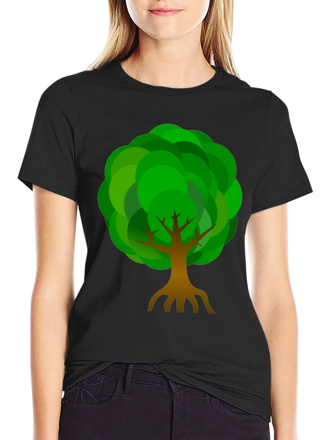 Tree Graphic Print Crew Neck T-Shirt