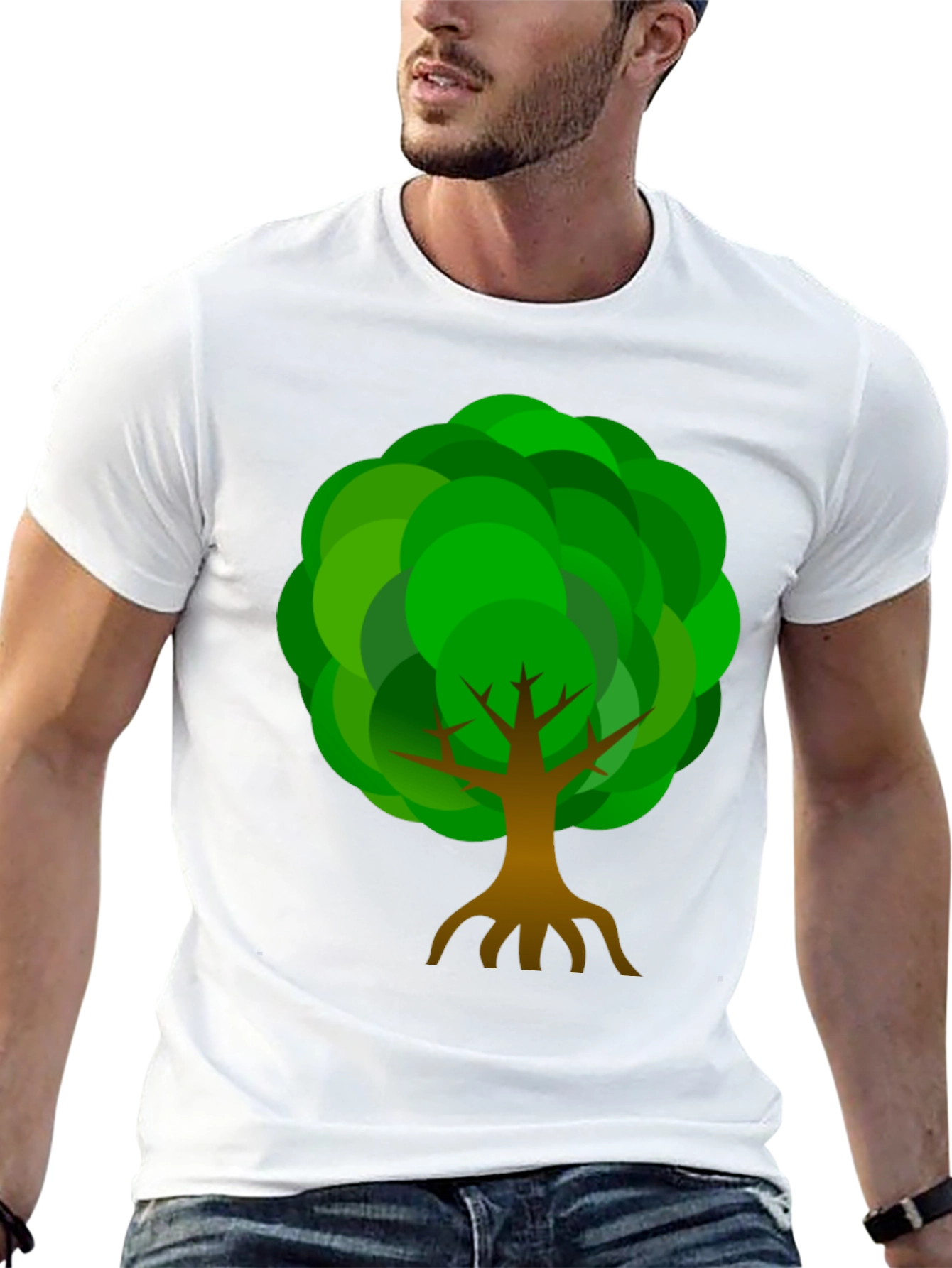 Tree Graphic Print Crew Neck T-Shirt