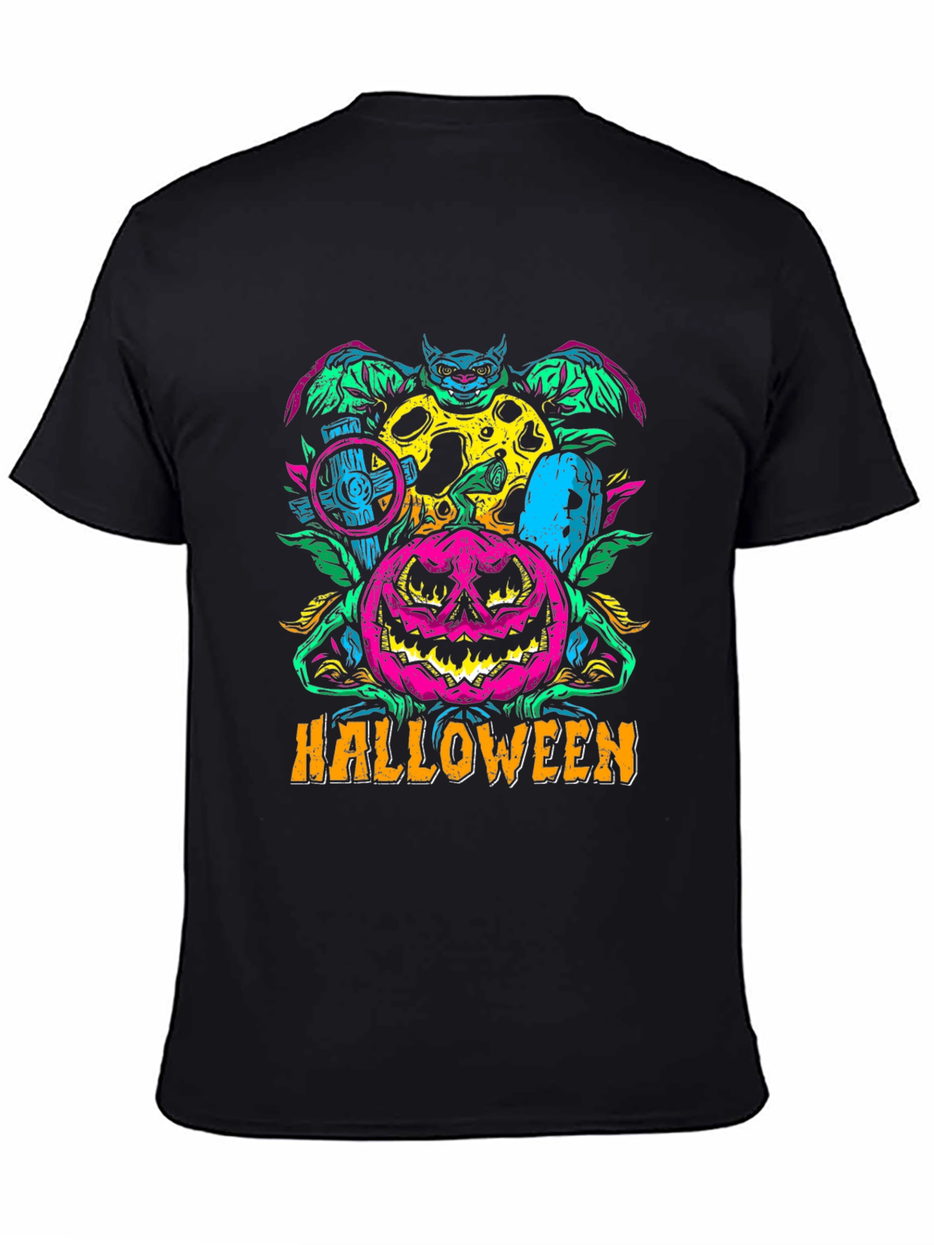 Halloween Graphic Print T-Shirt - Spooky Season Style