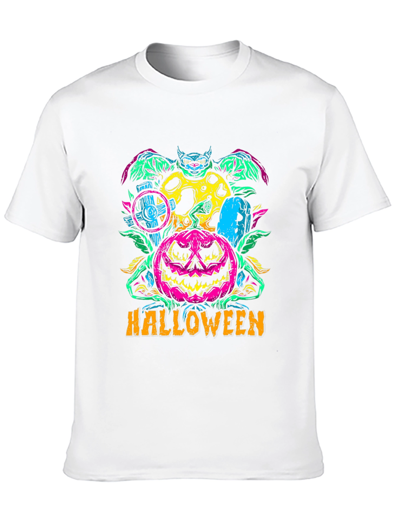 Halloween Graphic Print T-Shirt - Spooky Season Style