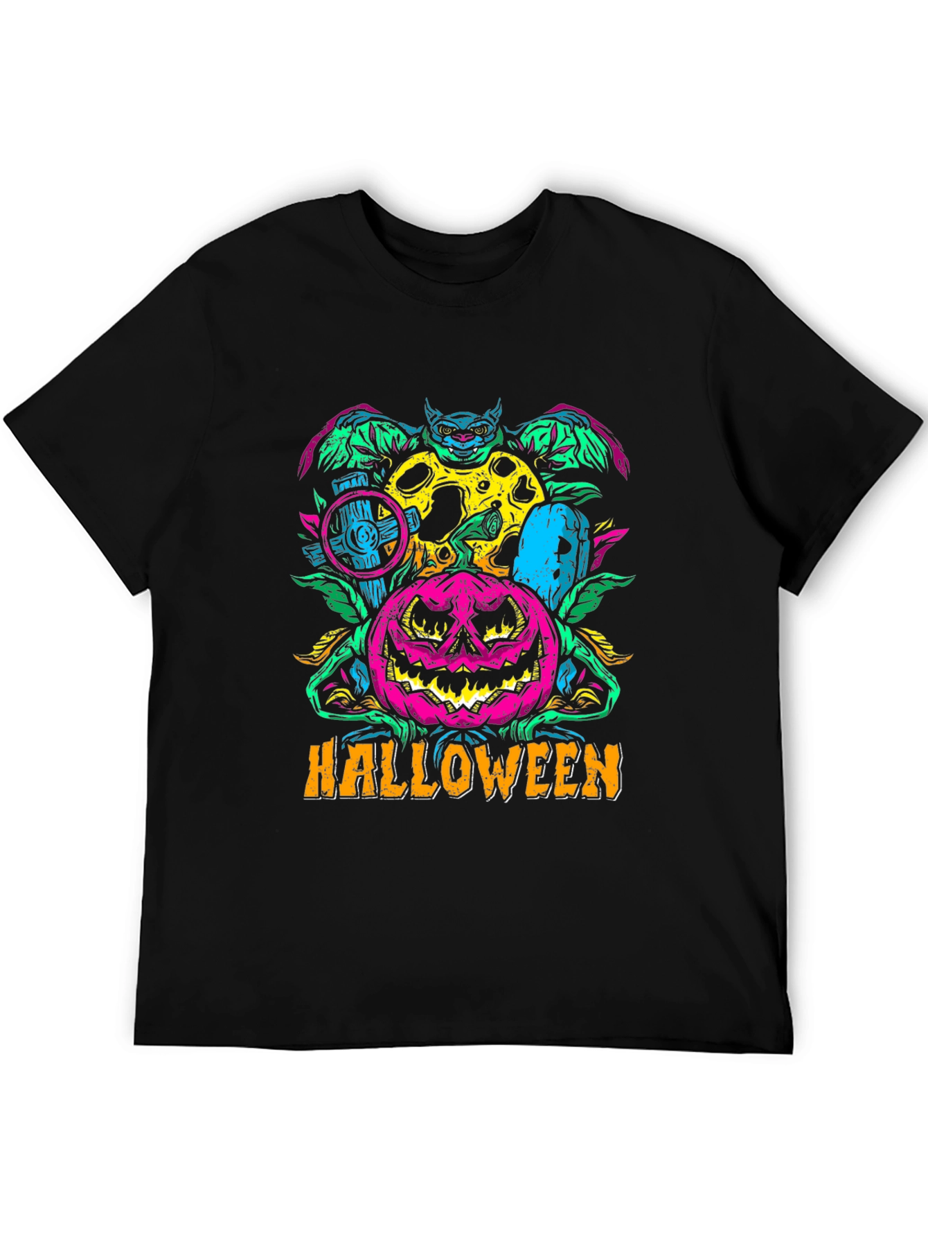 Halloween Graphic Print T-Shirt - Spooky Season Style