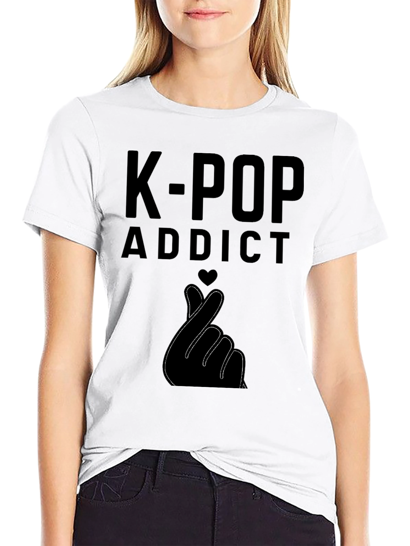 K-Pop Addict Heart Hand T-Shirt