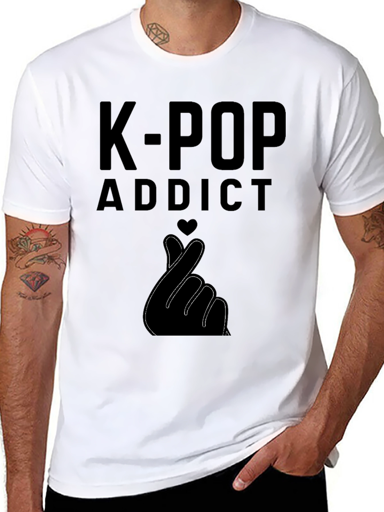 K-Pop Addict Heart Hand T-Shirt