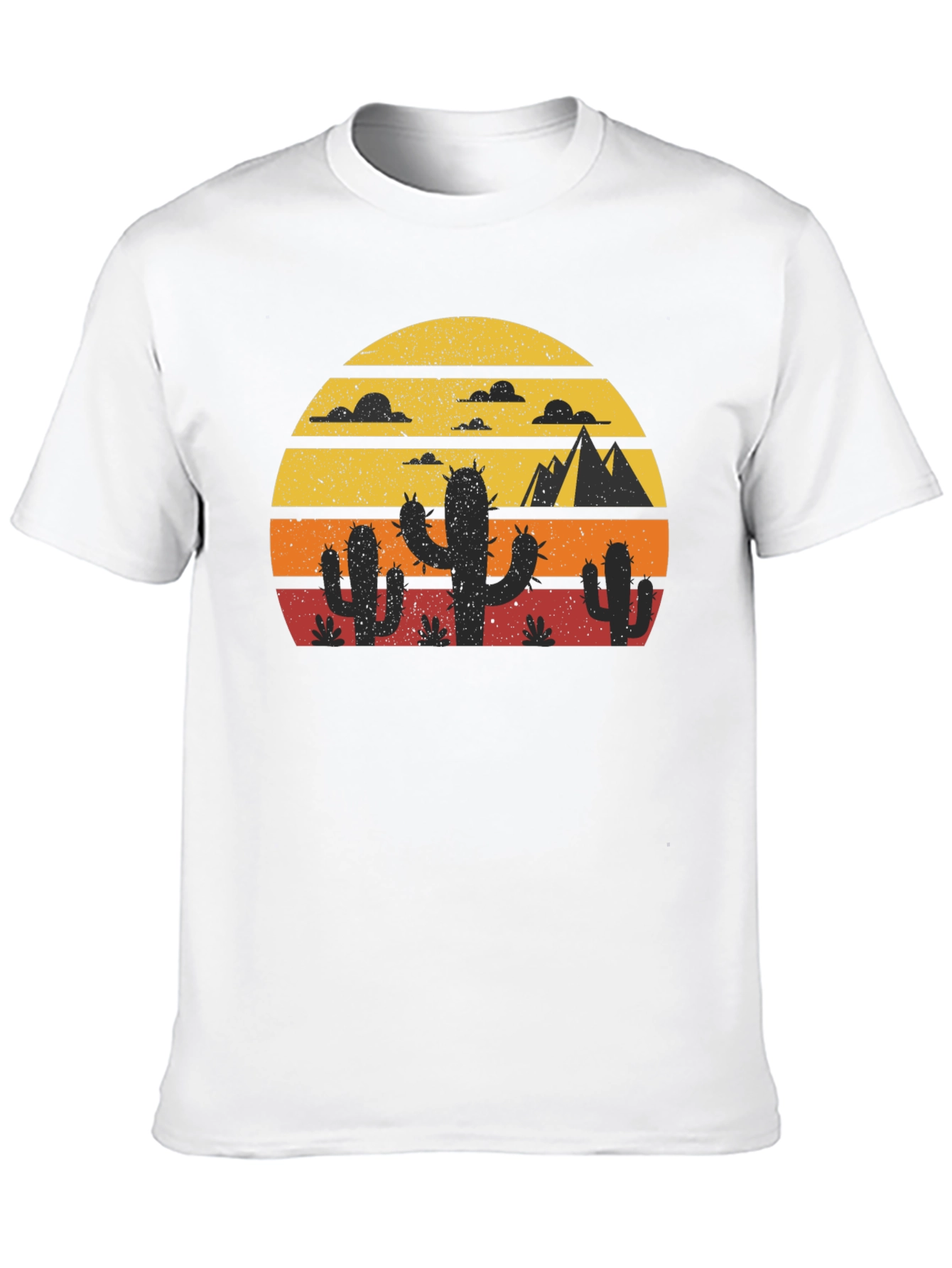 Retro Desert Sunset Cactus T-Shirt