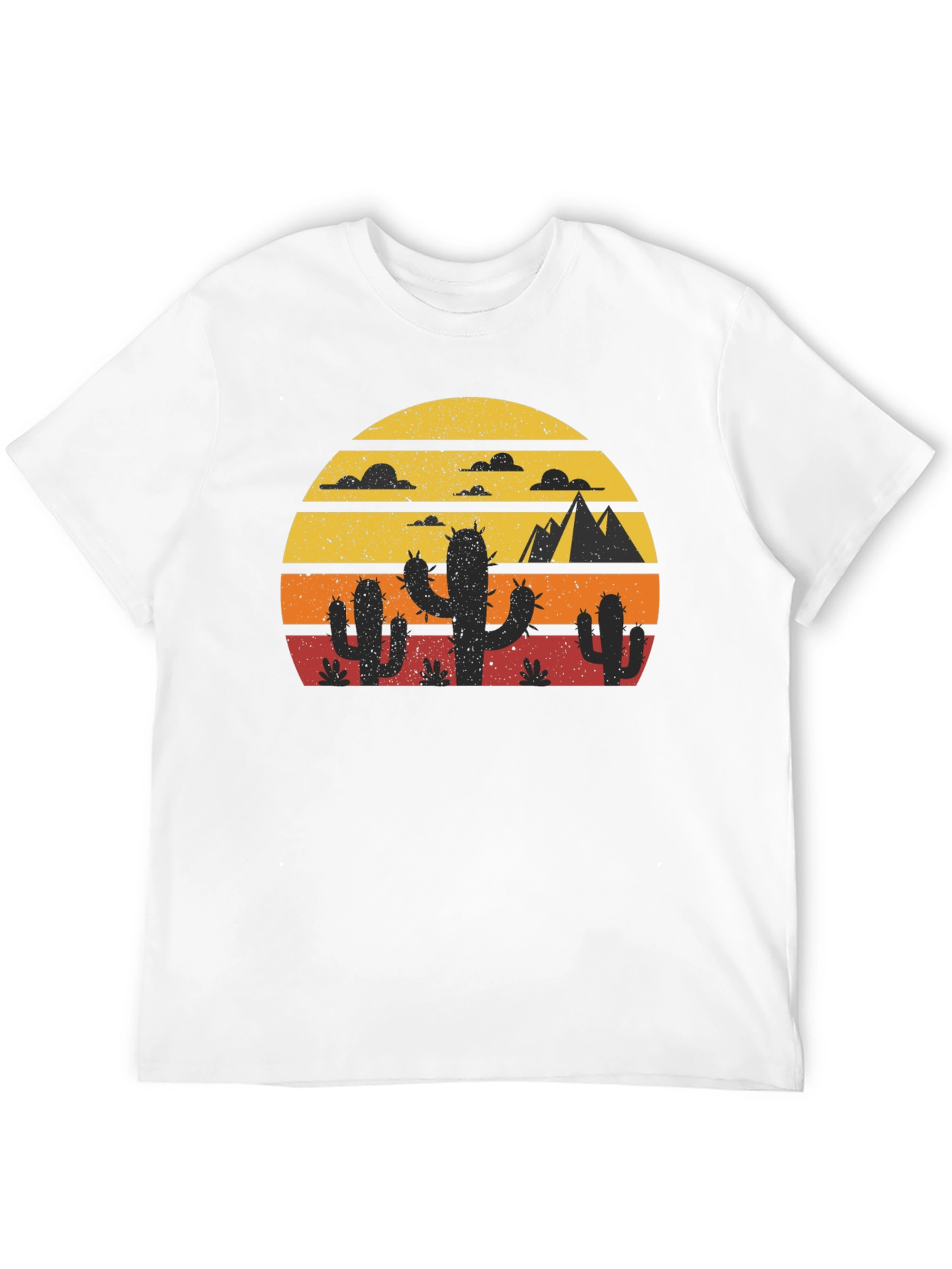 Retro Desert Sunset Cactus T-Shirt