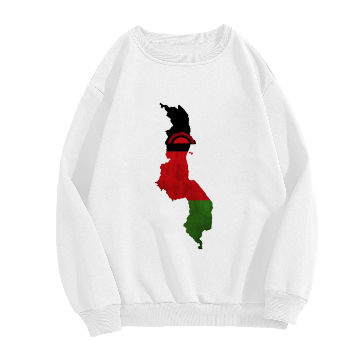 Malawi Flag Map Design - Crewneck Sweatshirt | Malawi, African Pride, Cultural Gift