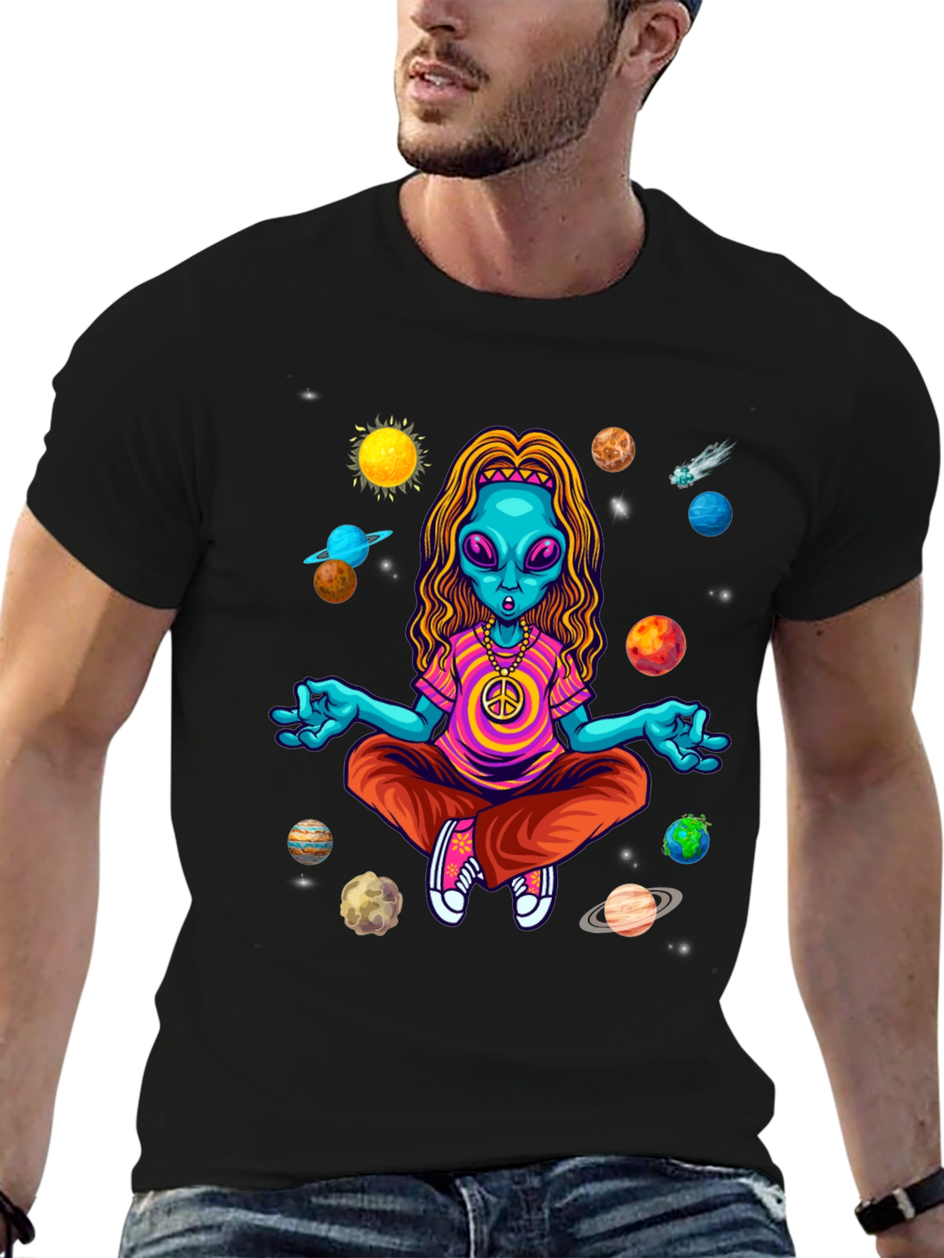 Zen Alien T-Shirt - Galactic Peace