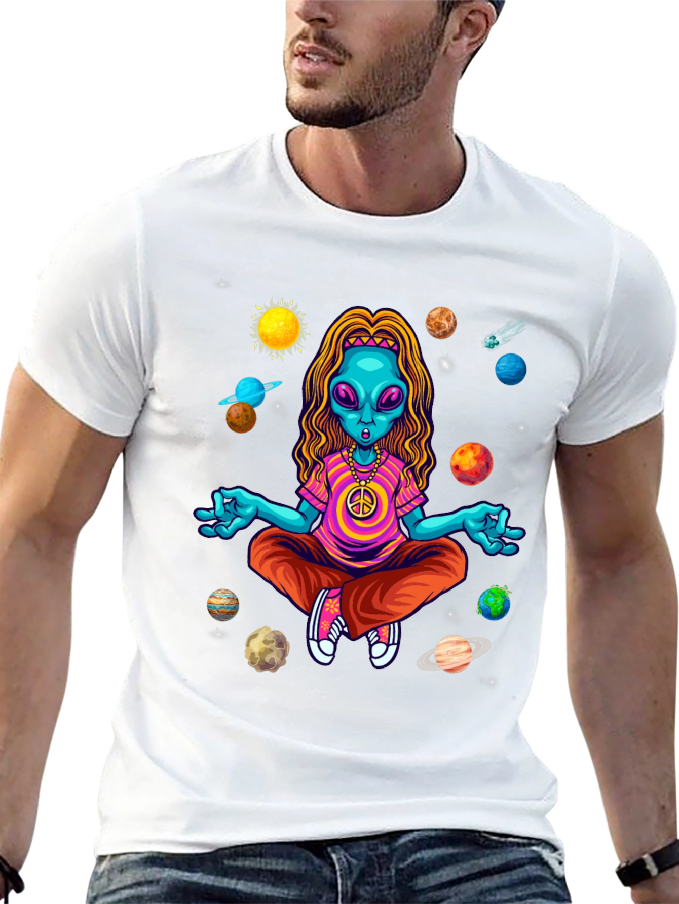 Zen Alien T-Shirt - Galactic Peace