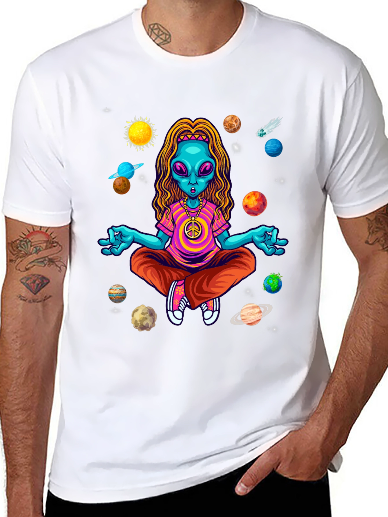 Zen Alien T-Shirt - Galactic Peace
