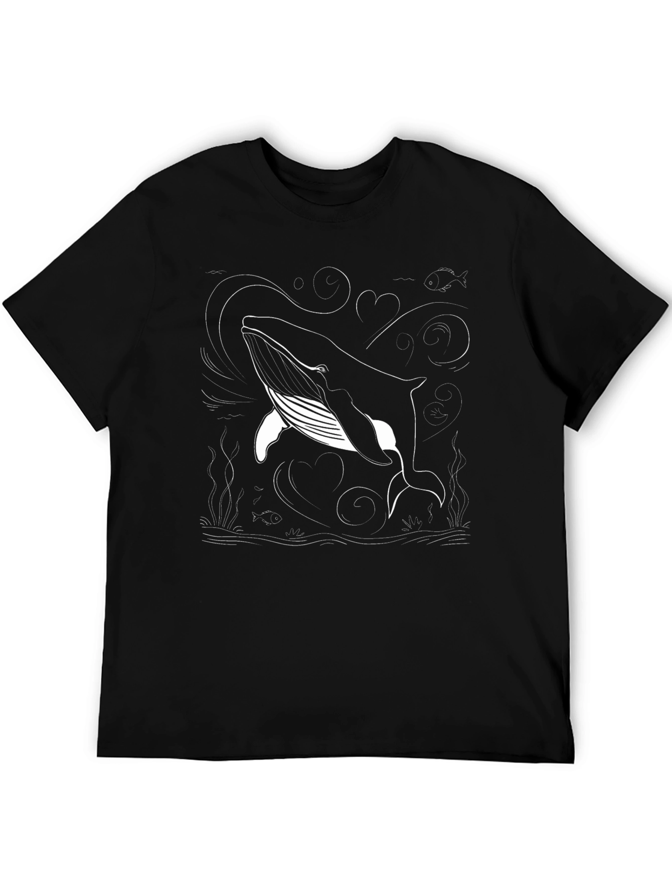 Whale Graphic T-Shirt - Black Cotton Tee